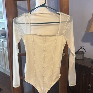 Abercrombie & Fitch Cream Bustier Bodysuit